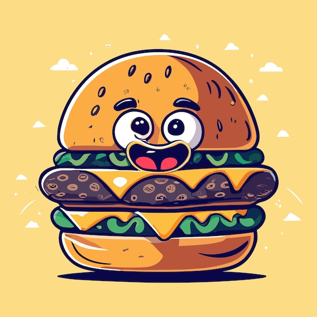 Hamburger cartoon kunst illustratie ontwerp