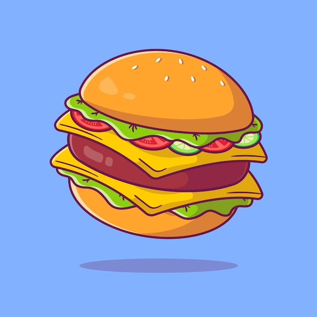 Hamburger cartoon vector pictogram illustratie