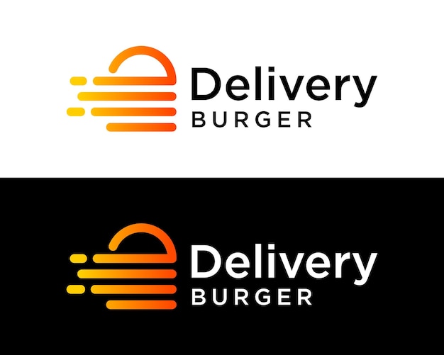 Vector hamburger delivery restaurant food order logo design