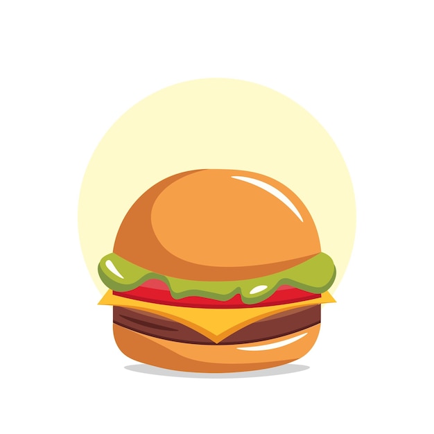 Hamburger design element for illustration flat icon