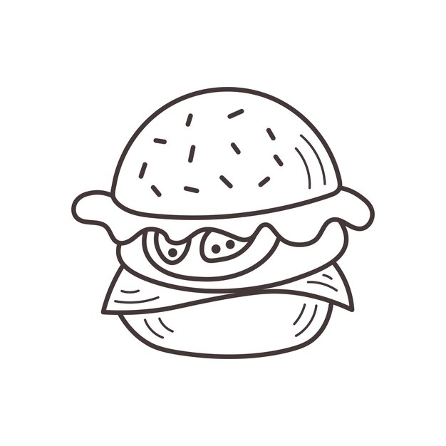 Hamburger doodle elements