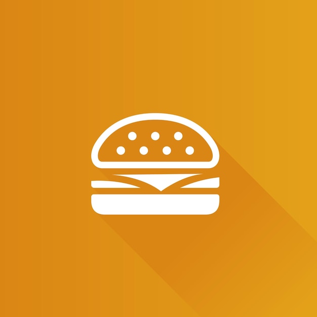 Hamburger egale kleur pictogram lange schaduw vectorillustratie