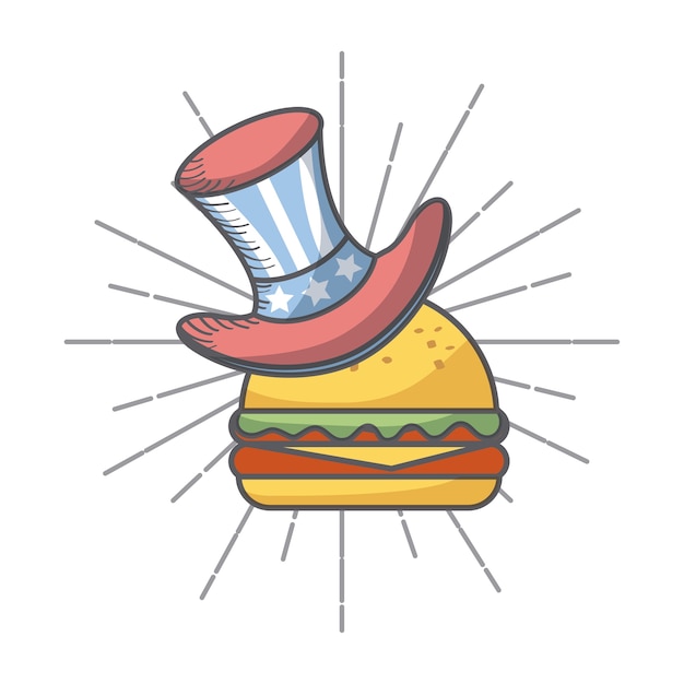 Hamburger en hoge hoed pictogram