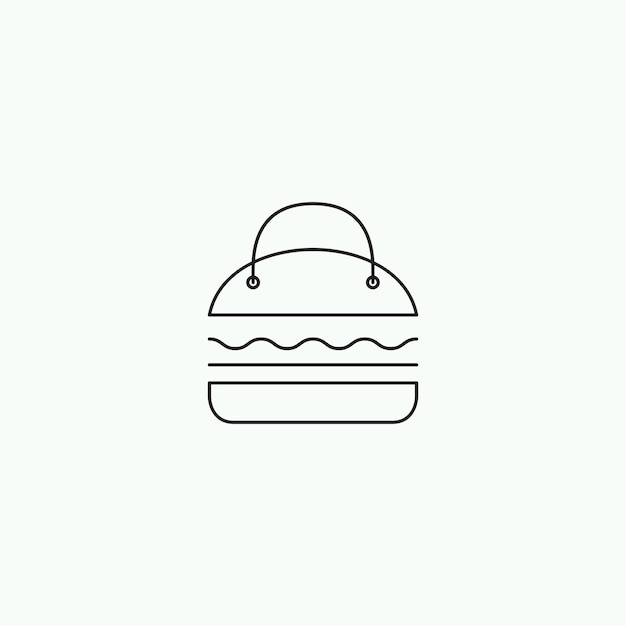 Hamburger eten menu lijn logo ontwerp grafische vector