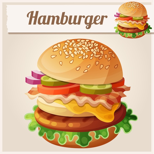 Hamburger eten vector icon