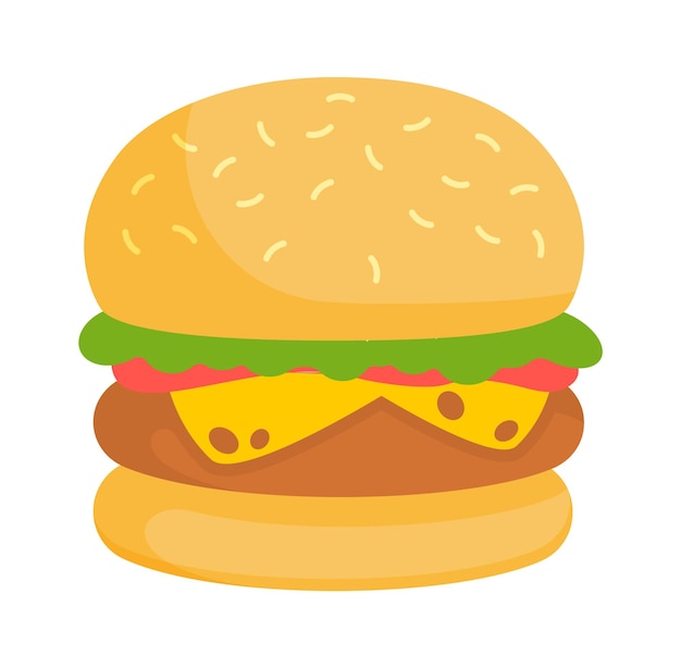 Векторная иллюстрация гамбургера быстрого питания