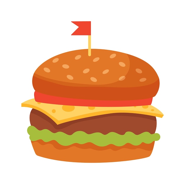 Vector hamburger fast food vector illustration