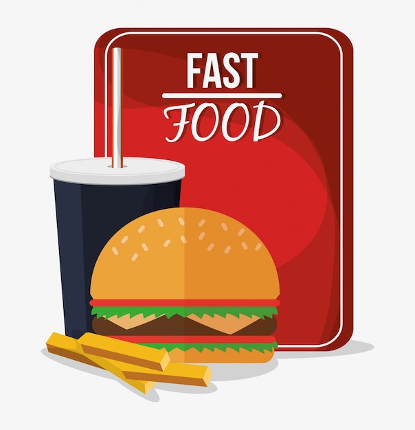 Vector hamburger and fast food