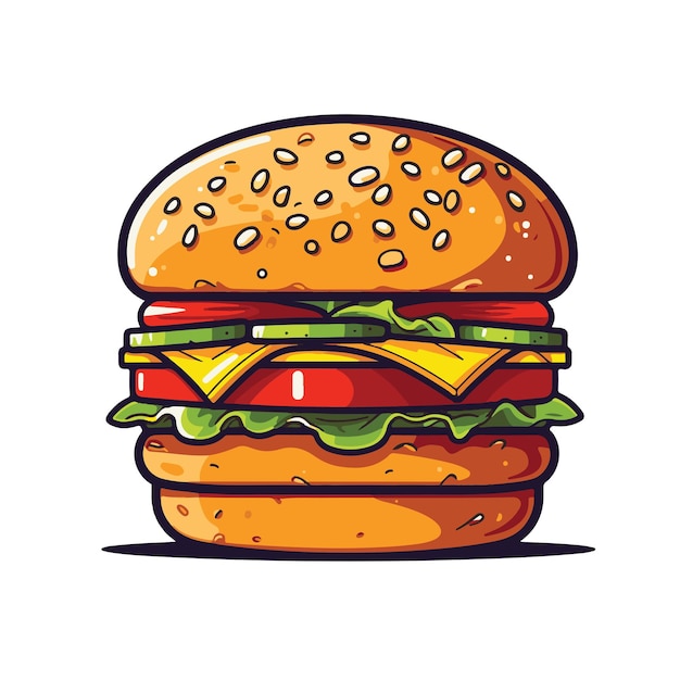 Hamburger fastfood hand getrokken schets vector illustratie ontwerp