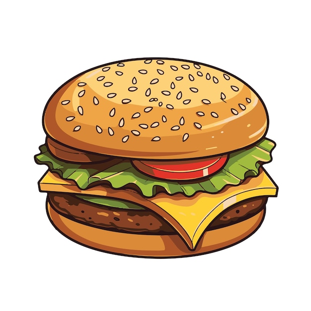 Hamburger fastfood hand getrokken schets vector illustratie ontwerp