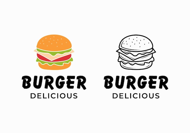 Hamburger fastfood logo ontwerpsjabloon