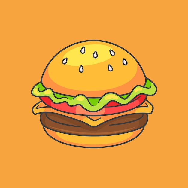 Hamburger fastfood pictogram illustratie