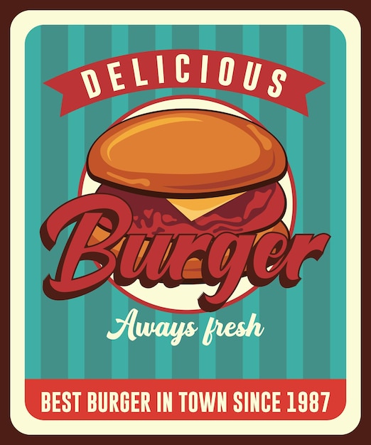 Hamburger fastfood restaurant advertentie promo poster vector