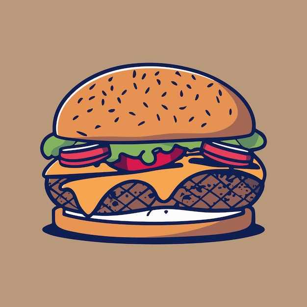 Illustrazione di design piatto di hamburger