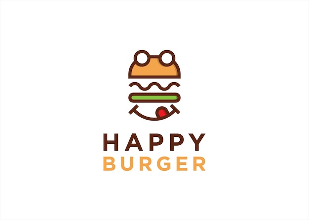 Hamburger glimlach logo ontwerp vectorillustratie