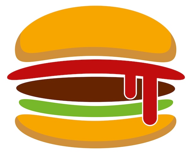 Icona dell'hamburger simbolo del fast food logo dell'hamburger