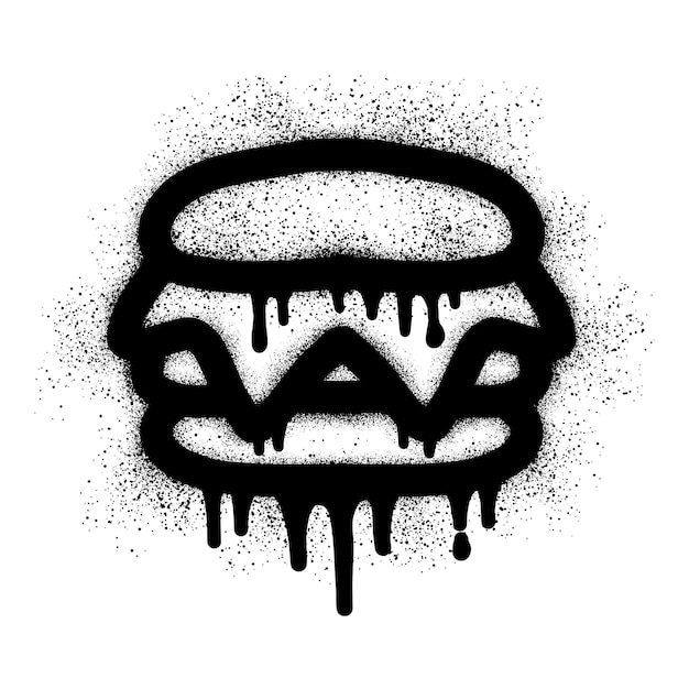 Hamburger icoon graffiti met zwarte verf