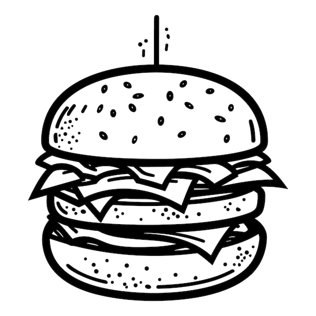 Hamburger illustratie vector stijl