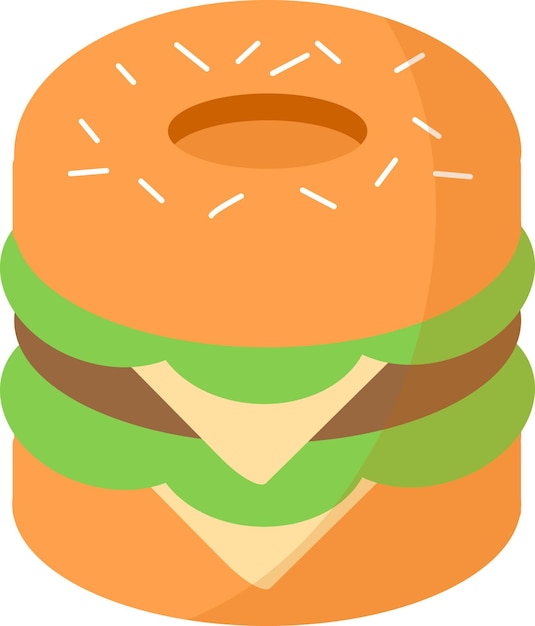 Hamburger illustration in a cartoon style Logo for cafes restaurants coffee shops catering