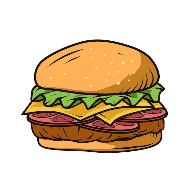 Гамбургер, изолированных на белом фоне