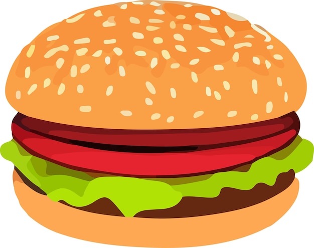 Vector hamburger isolated on white background