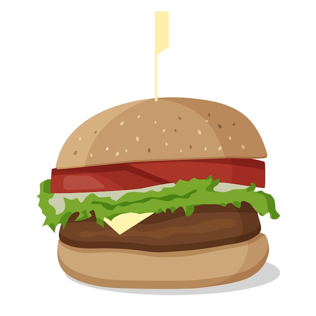 Hamburger isolated on white Vector drawing of a humburger