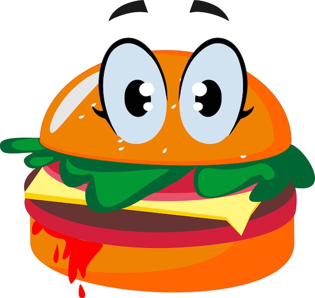 Hamburger karakter vector