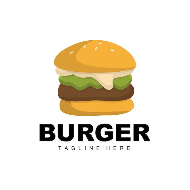 Hamburger Logo Brood Vector Vlees En Groente Fast Food Ontwerp Hamburger Winkel En Product Merk Pictogram Illustratie