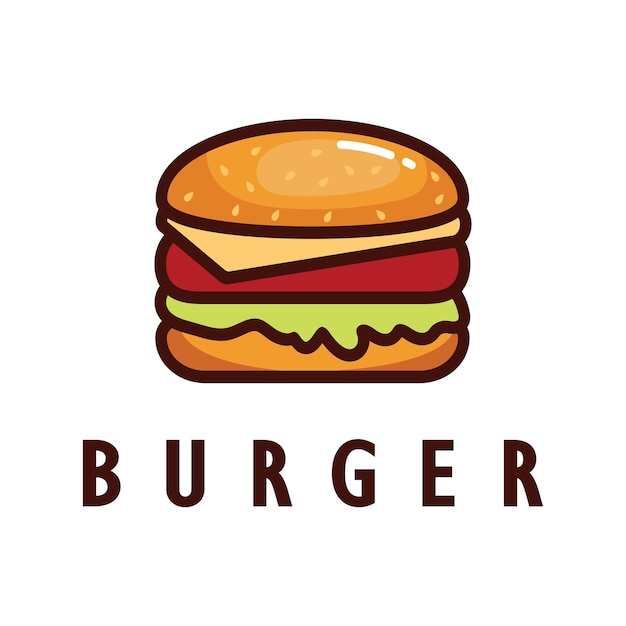 Hamburger logo illustratie restaurant embleem café hamburger en fabriek label fastfood vector