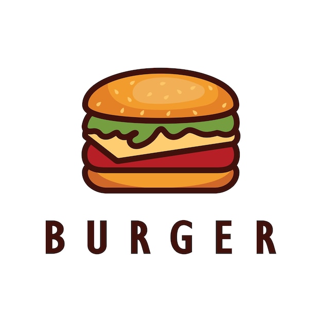 Hamburger logo illustratie restaurant embleem café hamburger en fabriek label fastfood vector