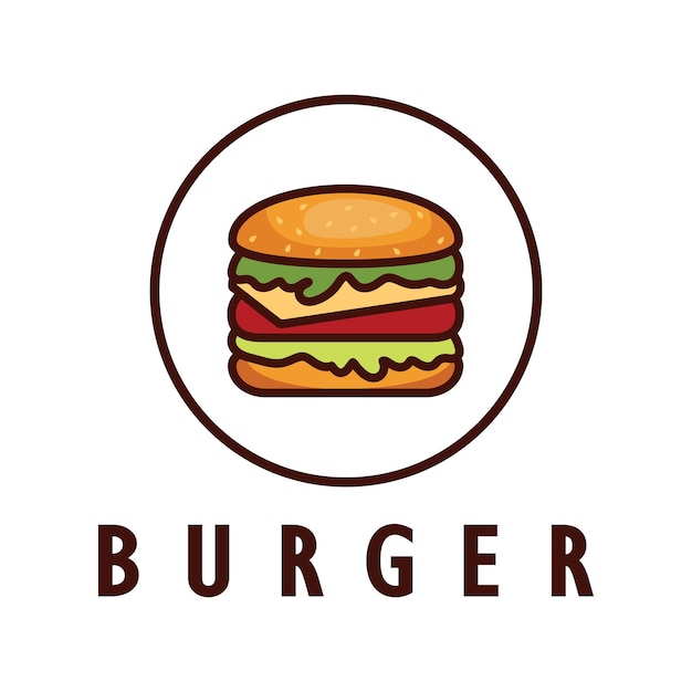 Hamburger logo illustratie restaurant embleem café hamburger en fabriek label fastfood vector