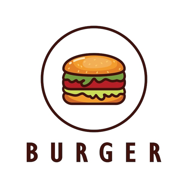 Hamburger logo illustratie restaurant embleem café hamburger en fabriek label fastfood vector