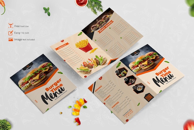 Hamburger menu food restaurant sjabloon