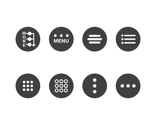hamburger menu icon buttons website ui navigation mobile app vector elements user interface icons