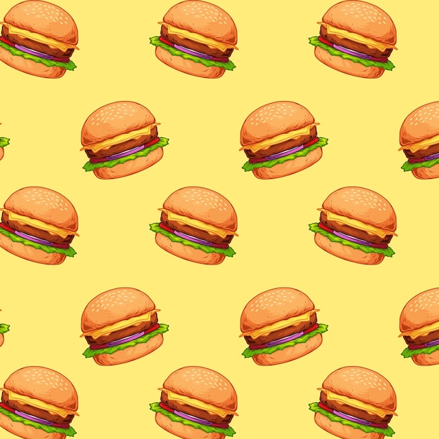 Hamburger naadloze patroon vector kunst illustratie