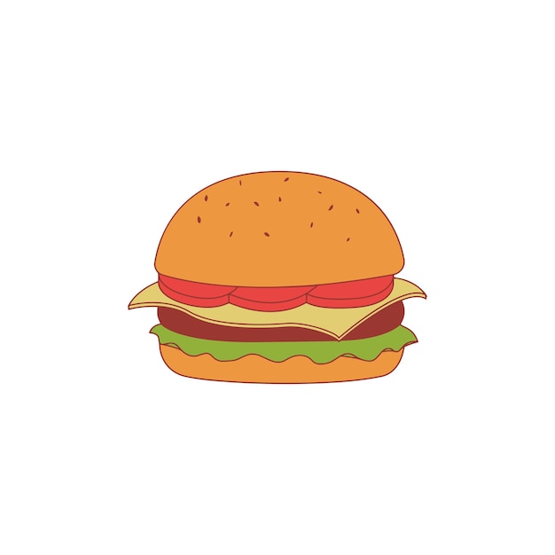 Hamburger op witte achtergrond.