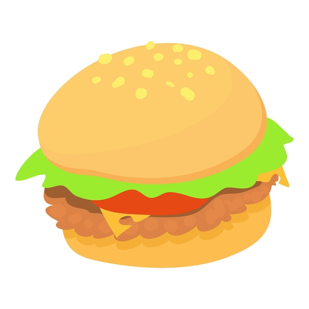 Hamburger pictogram cartoon afbeelding van hamburger vector pictogram voor web