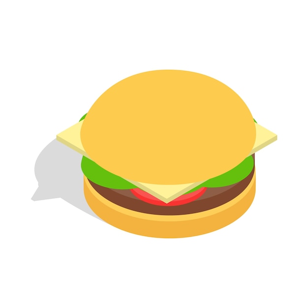 Hamburger pictogram in isometrische 3D-stijl geïsoleerd op witte achtergrond Voedsel symbool