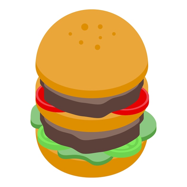 Hamburger pictogram Isometrisch van Burger vector pictogram voor webdesign geïsoleerd op een witte achtergrond