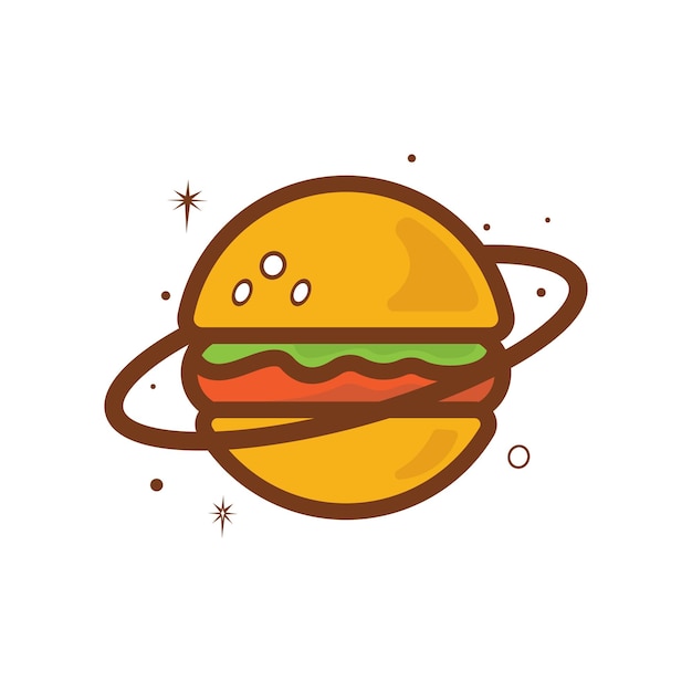 Hamburger planeet vector logo ontwerp