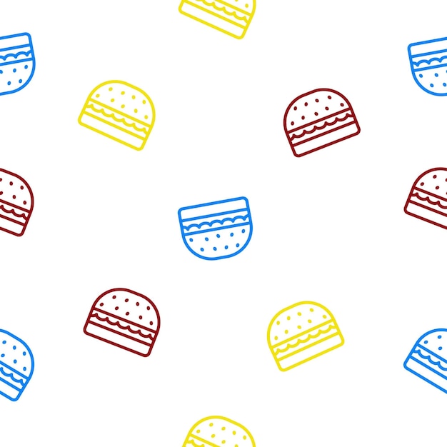 Vector hamburger seamless pattern junkfood vector illustration