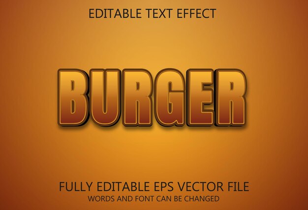 Vector hamburger teksteffect