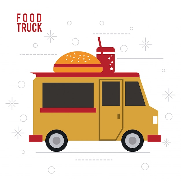 Icona di fast food di camion di hamburger