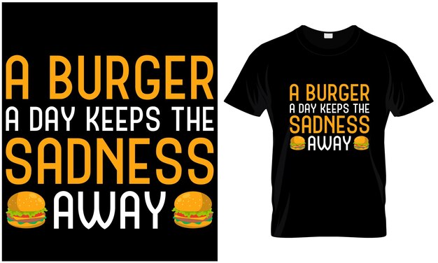Hamburger tshirt ontwerp vectorafbeelding