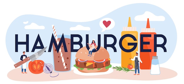 Hamburger typographic header