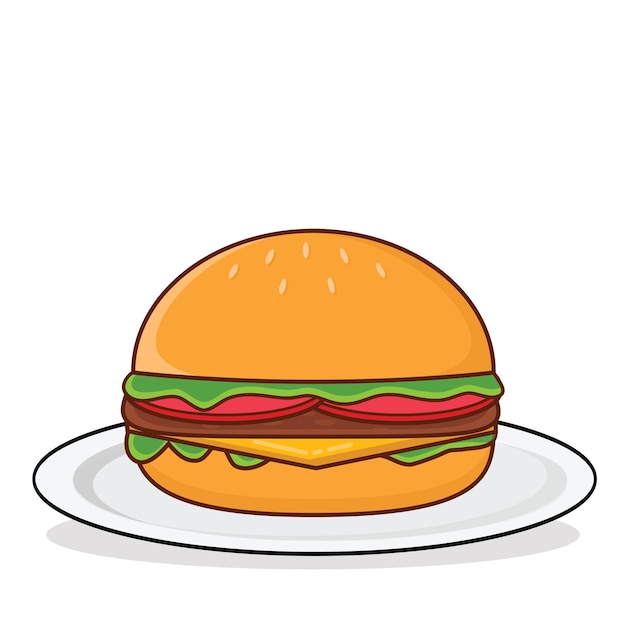 Vector hamburger vector cheese burger cartoon vector