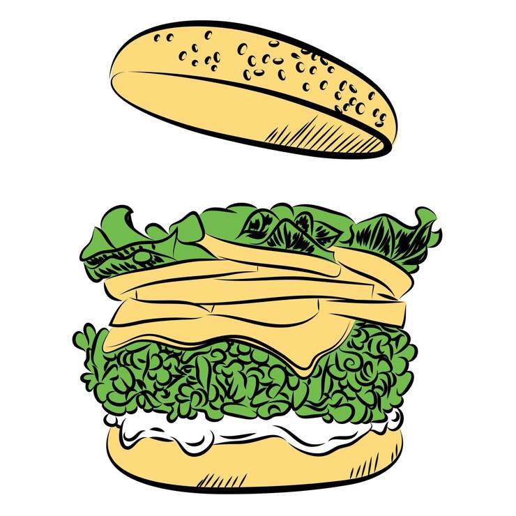 Hamburger vector illustration.