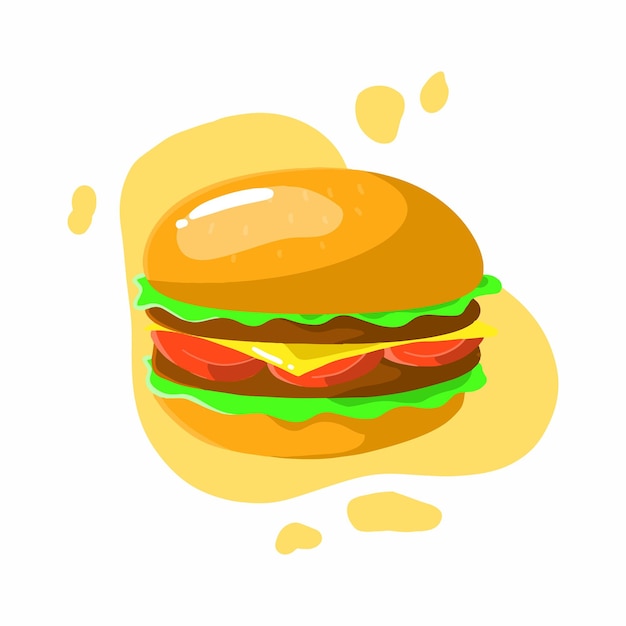Hamburger Vector Pictogram Eenvoudige Platte Ontwerp Illustratie