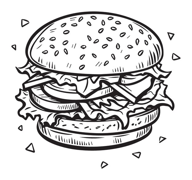 Vector hamburger vector vlakke minimale pictogrammen