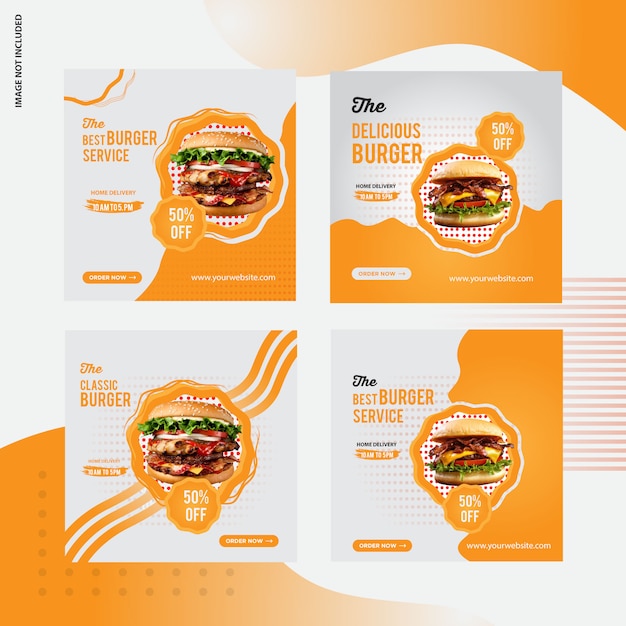 Hamburger verkoop sociale media banner ontwerp